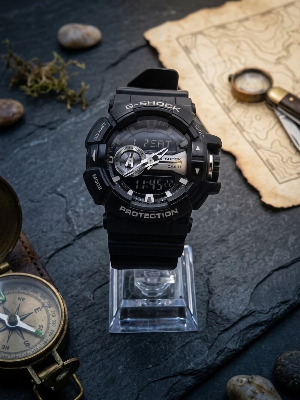 Casio G-Shock GA-100GB Black Gold Analog Digital Men's Wristwatch 5398